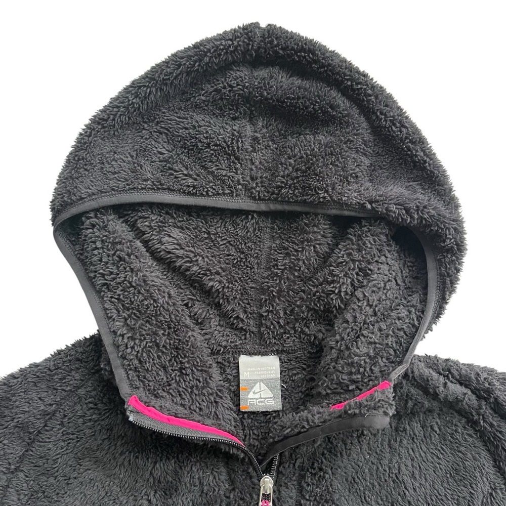 Nike ACG Women’s M Black High Pile Fleece Sherpa Full Zip Hooded Jacket ACGW1194 - Picture 6 of 16